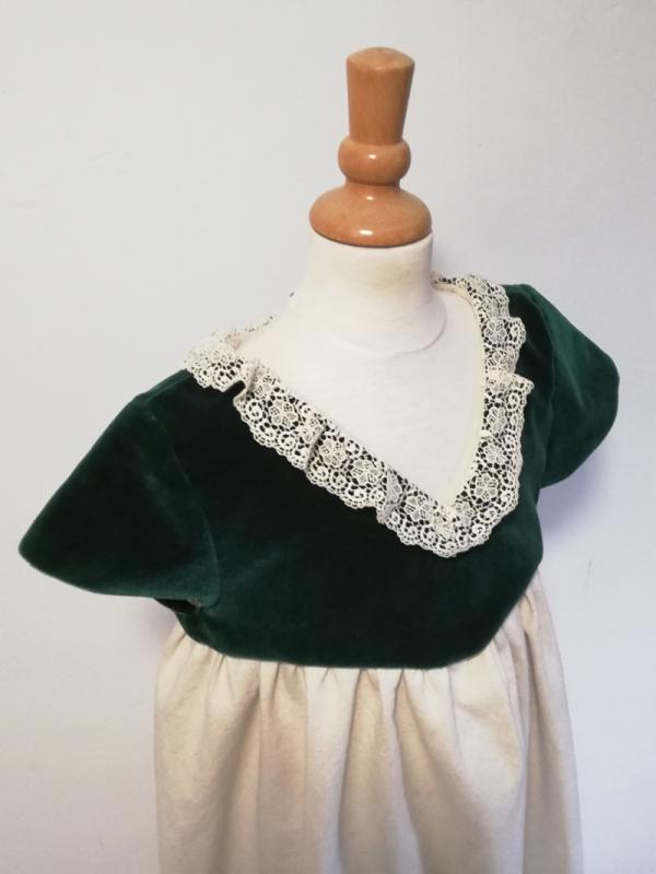 Robe Empire en velours vert