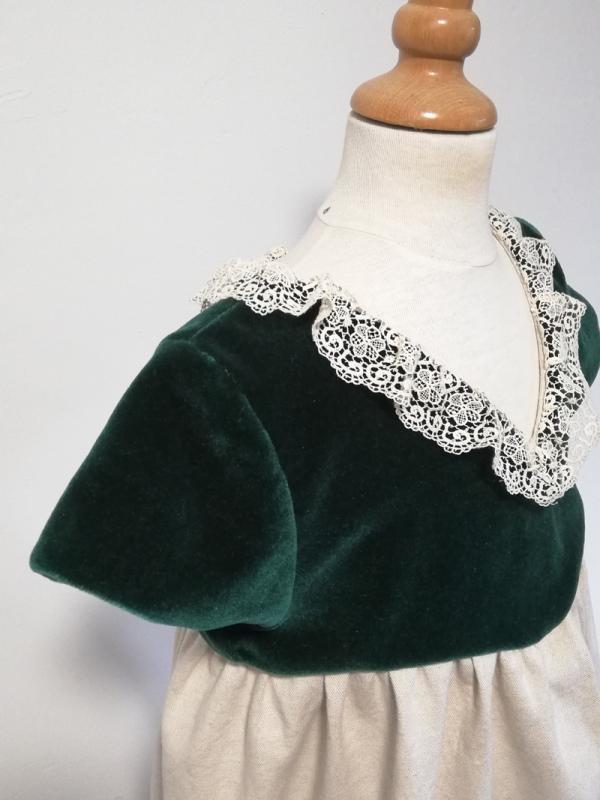 Robe Empire en velours vert